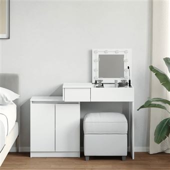 Toucador com LED vidaXL | 115x37x110,5 cm | branco - 1