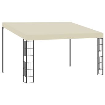 Gazebo vidaXL de montagem na parede 3x4 m tecido creme - 1