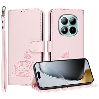 Capa FOXDOCK para Xiaomi Redmi Note 15 Pro Plus | Flip | Bloqueio RFID | Fecho Magnético | Pele Sintética | Alça de Pulso Amovível | Rosa - 1
