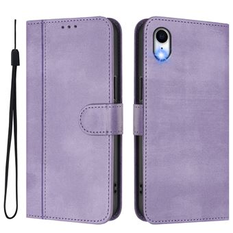 Capa FOXDOCK para iPhone XR | Estilo Vintage | TPU com Textura de Pele Antiderrapante | Compartimentos para Cartões e Suporte | Roxo - 1