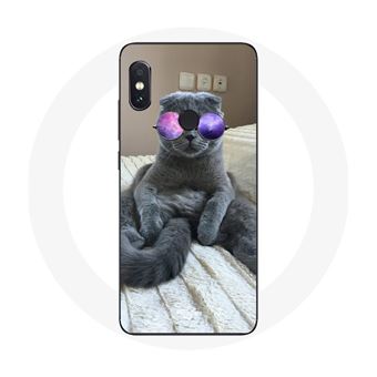 Capa Maniacase para Xiaomiredmi Note 5 Ai Dual Camera Gato Com Óculos Roxos - 1