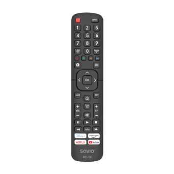 Comando Savio RC-14 Universal remote control/replacement for HISENSE SMART TV | Preto - 1