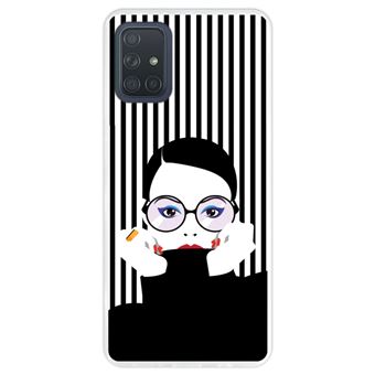 Capa Hapdey para Samsung Galaxy A71 | Silicone Flexível em TPU | Design Moda mulher no estilo pop art - Transparente