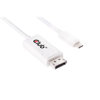 Adaptador de Cabo de Vídeo CLUB3D USB 3.1 Type C Cable to DisplayPort 1.2 UHD Adapter | Branco - 1