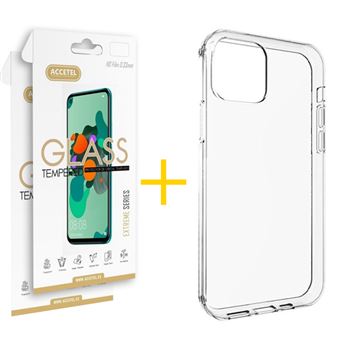 Conjunto Skyhe para iPhone 11 Pro Max | 2 x Película de Vidro + Capa Silicone Liso - Transparente Clear - 1