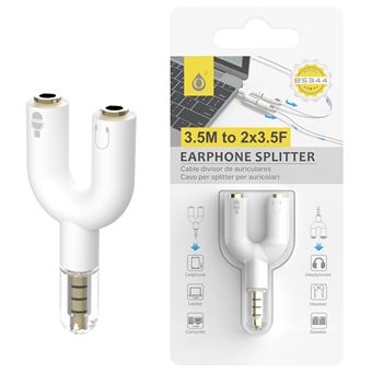 Adaptador para Auriculares One Plus B5344 | 3.5 m | 2 x 3.5F - Branco - 1
