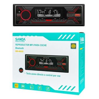 Rádio MP3 para Carro SANDA SD-4622 | 4x 45W | Bluetooth | AUX | 2 x USB | Preto - 1