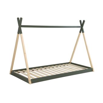 Cama sweeek tipi infantil | pinho natural com estrado incluído | Verde - 1