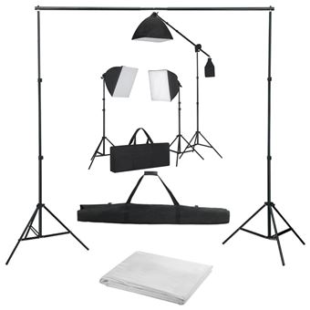 Kit de Estúdio Fotográfico vidaXL com softbox de iluminação e fundo - 1