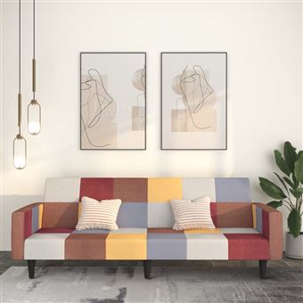 Sofá-cama de 2 lugares vidaXL com 2 Almofadas | tecido - 1