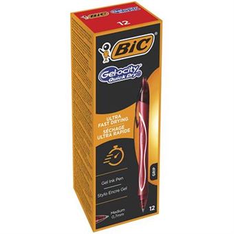 Esferográfica BIC Gel-ocity Quick Dry | Vermelho, Transparente - 1
