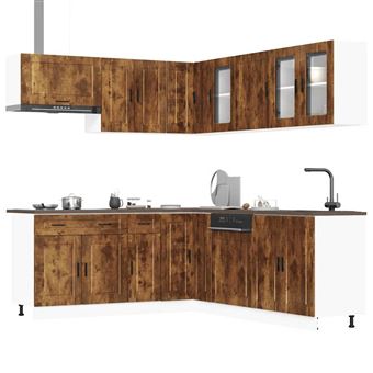 Conjunto Armário de cozinha vidaXL Porto | 11 peças | carvalho fumado - 1