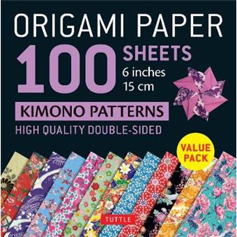 Origami Paper 100 Sheets Kimono Patterns 6 15 Cm Highquality Doublesided Origami Sheets Printed With 12 Different Patterns Instructions For 6 Projects Included - 1