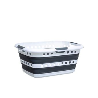 Cesta Lavandaria Home Kool Home | Dobrável | 45 L - Preto e Branco - 1