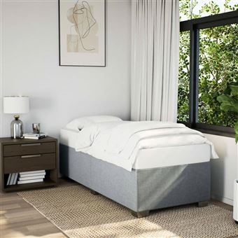 Estrutura de cama em tecido vidaXL | 80x200 cm | cinzento-claro - 1