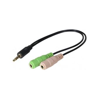 cabo de áudio LOGON TBAV100  0,3 m 3.5mm 2 x 3.5mm Preto, Verde, Rosa - 1