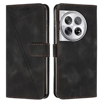 Capa FOXDOCK para OnePlus 12 | Pele | Flip | 3 Compartimentos para Cartões | Preto - 1