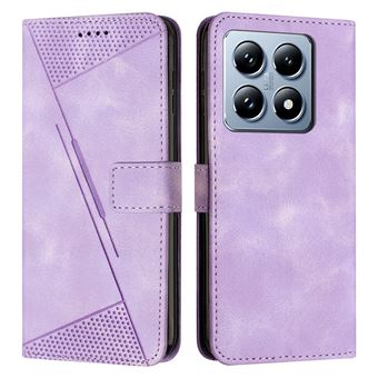 Capa FOXDOCK para Xiaomi 14T 5G | Pele | Flip | 3 Compartimentos para Cartões | Roxo - 1