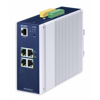 Switch de Rede PLANET IP30 DIN-rail Industrial L2+ | Alumínio, Azul - 1