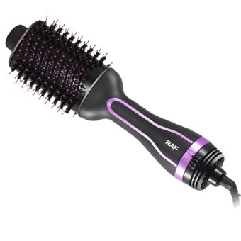 Escova Térmica RAF R602 | 3 em 1 Alisamento/Cachos Secador | Preto - 1