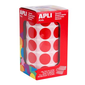 Etiquetas Adesivas em Rolo Apli | 20mm | Vermelho | 1770 Unidades - 1