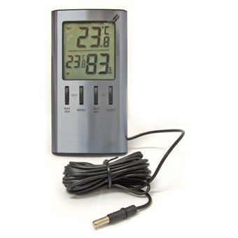 Termómetro Digital PLUS 915 | Interior e Exterior + Higrómetro Interior - Cinzento - 1