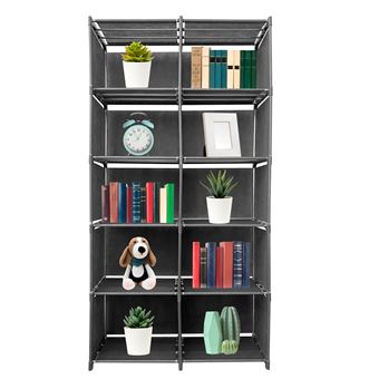 Estantes de Armazenamento com 6 Andares e 12 Furos Nyana Home | PVC e Tecido | 155x80x29 cm - 1