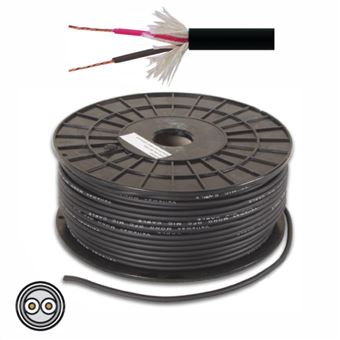 Cabo Microfone Div 2 Condutores + Malha 2X0.08Mm² Ø3Mm Preto - 1