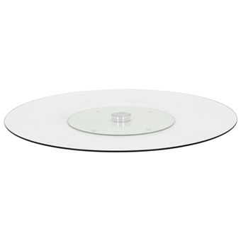 Prato Giratório Transparente vidaXL vidro temperado 60 cm - 1