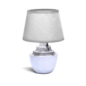 Candeeiro de Mesa em Cerâmica AIGOSTAR - Cinza e Branco - 1