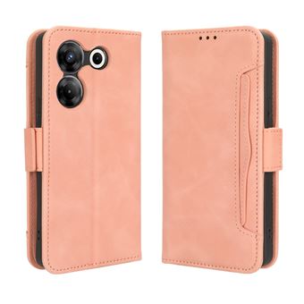 Capa FOXDOCK Protetora para Tecno Camon 20 Pro 5G | Suporte e Flip de couro PU | À Prova de Choque | Rosa - 1