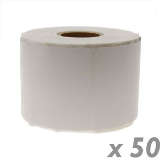 Rolo 600 Etiquetas Adesivas BeMatik para Impressora Transferência Térmica 50.8x50.8mm 50 Unidades - 1
