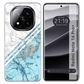 Capa TUMUNDOSMARTPHONE de silicone para Xiaomi Redmi Note 14 Pro+ Plus 5G Marble Design 02 Desenhos - 1