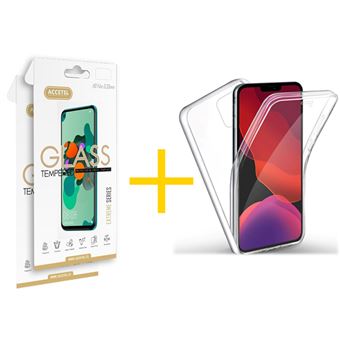 Conjunto Skyhe para iPhone 11 Pro Max | 2 x Película de Vidro + Capa Dupla 360º - Transparente Clear - 1