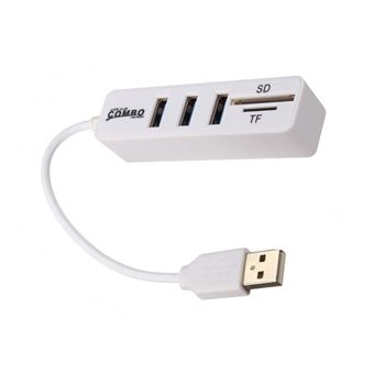Multi Hub Multi4you USB 3 Portas / Leitor de Cartão SD / Micro SD - Branco - 1