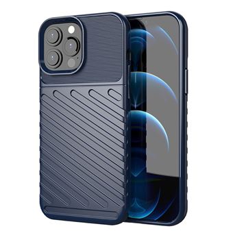 Capa e TPU Textura de sarja engrossar Azul para iPhone 13 Pro Max 6.7'' - 1