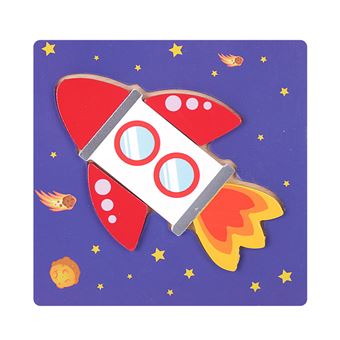 Puzzle Zhishangs Infantis 3D Foguete #KM165 | 5 Peças - 1