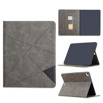 Capa Magunivers Pu Padrão Geométrico Design Legal Função Automática de Ativar/Desativar Cinza para Apple Ipad Pro 12.9 Inch (2020)/(2018) - 1