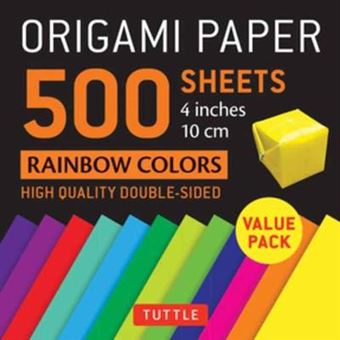 Origami Paper 500 sheets Rainbow Colors 4"" (10 cm) - 1