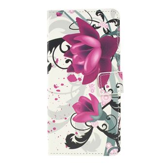 Capa PU padrão impresso flor de sumaúma para Samsung Galaxy A10 - 1