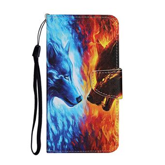 Capa Magunivers Pu Impressão de Padrão Flip Lobo para Samsung Galaxy A31