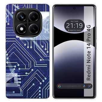 Capa TUMUNDOSMARTPHONE de silicone para Xiaomi Redmi Note 14 Pro 4G Desenhos de design de circuito - 1