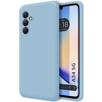 Capa Tumundosmartphone de silicone líquido ultramacio para Samsung Galaxy A34 5G em azul - 1