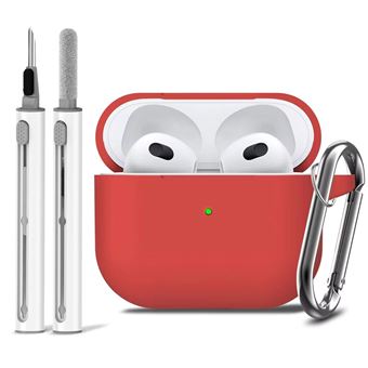 Kit de Limpeza e Capa em Silicone Antiimpacto para Apple AirPods 3º Ger | Vermelho - 1