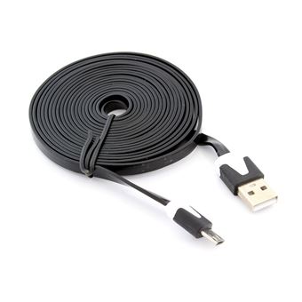 Cabo Micro-USB 2.0 WPS Flat | 3M | Preto