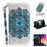 Capa PU Magunivers padrão de impressão impressão impressão spot spot decor flor azul para Samsung Galaxy A50_0