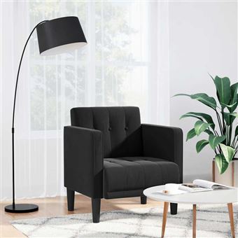 Poltrona com apoio de braços vidaXL | 53 cm | veludo preto - 1