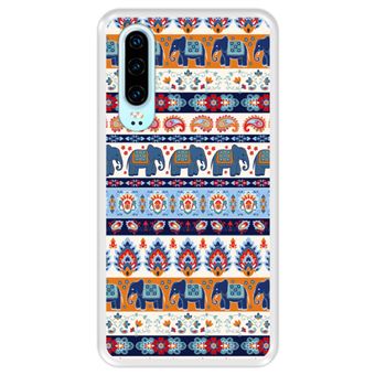 Capa Tpu Hapdey para Huawei P30 | Design Padrão Tribal de Tapete Indiano 2 - Transparente - 1