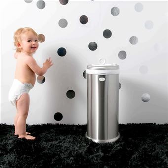 Balde para Fraldas Ubbi em Aço Inoxidável Prateado - 1