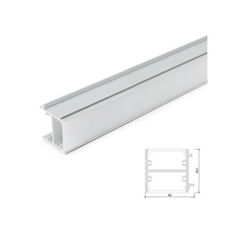 Perfil Alumínio para LEDS Iluminação Espelhos e Quadros com Difusor Opaco Fita de 1 Metro - 1